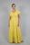 Vestido longo viscose com bordado 1051 Amarelo