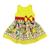 Vestido Magali Gibi Festa Infantil Busto amarelo