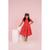 Vestido Manga Bufante Pérolas Estiloso Luxo Moda  Tendência Mini Diva Infantil Princesa Igreja Menina Evangélica Linda Vermelho