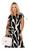 Vestido Midi Feminino Geométrico Estampado Moda Feminina Bolso Max Manga Curta 38 a 48 Moda Verão Lançamento Feminino Lindo Preto 2