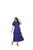 Vestido  Midi Feminino Malha Lese Manga Curta Plus Size Moda Crista Evangelico 090 Azul marinho