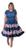 Vestido Midi Gode Disco Rodado Estampado Moda Cristã Evangelico Igreja P M G ao GG com Cinto Azul 252