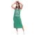 Vestido Midi Moda Verão Sem Mangas Fenda Lateral Canelado Verde