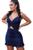 Vestido Modelador Jeans Lycra Moda Feminina Azul