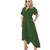 Vestido Mullet Lastex na Cintura Moda Evangélica Feminina Verde