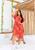 Vestido Mullet Moda Plus Size Moda Feminina Bolso Max Manga Curta 38 a 52 Estampa Geometrica Moda Verão Lançamento Feminino Lindo Vermelho com bege