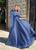 Vestido para madinhas de casamento e formandas longo tendência tule com brilho armênia Azul marinho