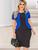 Vestido Plus Size Peplum Blazer Moda Feminina Evangélica Azul