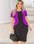 Vestido Plus Size Peplum Blazer Moda Feminina Evangélica Violeta