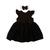 Vestido Princesa Bebê Luxo com Tiara 100% Algodão Preto