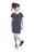 Vestido Tipo T-shirt Canelado Malha Strib Rib Infantil  Nº 4 Ao 10 Azul marinho