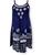 Vestido Trapézio Alça Batik  Indiano Plus Size Boho 2025 Azul marinho, Branco 44306