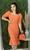 Vestido Tubinho Acinturado Sereia Moda Evangélica de Luxo Laranja