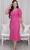 Vestido Tubinho Acinturado Sereia Moda Evangélica de Luxo Rosa pink