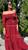 Vestido xadrez manga longa plus size feminino ajustável ao corpo adulto festa junina Vermelho