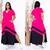 Vestidos Femininos Maxi Saruel Vestido Moda Pink com preto