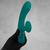 Vibrador com sugador aveludado Verde