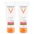 Vichy UV-Glow Kit com 2 Unidades  Protetor Solar Facial com Cor FPS60  Média a Negra Kit