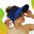 Viseira Dupla Face Proteção Solar Uv50+ Turbante Feminino Bone Piscina Moda Praia 2 Cores Verão  Azul