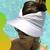 Viseira Dupla Face Proteção Solar Uv50+ Turbante Feminino Bone Piscina Moda Praia 2 Cores Verão  Branco