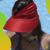 Viseira Dupla Face Proteção Solar Uv50+ Turbante Feminino Bone Piscina Moda Praia 2 Cores Verão  Vermelho