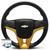 Volante Esportivo Corsa Joy Max Premium Meriva Zafira Montana Sem Air-Bag Cruze Cubo e tampa Gm Dourado