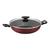 Wok Tramontina Paella Loreto 28Cm Antiaderente Tampa Vidro Vermelho