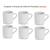 Xicara de cafezinho e chá jogo em porcelana conjunto com 6 peças Branco