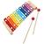 Xilofone Infantil Pedagógico Colorido 8 Notas C/2 Baquetas Colorido