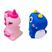 01 DINO (AZUL) + 01 UNICÓRNIO (ROSA)