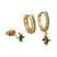 Dourado, Verde, 3pcs