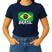 Baby look azul marinho