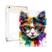 Gato de vidro colorido