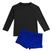 Camiseta preta, Sunga azul