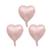3pcs coração rosa