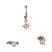Branco, Prateado, 3pcs