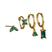 Dourado, Verde, 4pcs