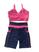 Azul marinho com rosa pink