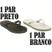 1 par preto, 1 par branco