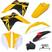Amarelo, Branco, Adesivo preto