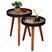 Jogo Mesa Canto Apoio Lateral Ambiente Recepção Casa Conjunto Pequena Rustico Retro