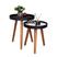 Jogo Mesa Lateral Canto Conjunto Apoio Rustico Pequena Retro Madeirado Ambiente Recepção Casa