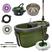 Mop Esfregão Giratório Turbo 16l Balde Centrífuga Cesto Inox Verde