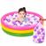 Piscina 140l c, Bolinhas rosa