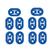 2 furos azul 10PCS