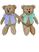 Urso baby doce de leite com laços lilás e verde