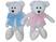 Urso baby branco com laços azul e rosa