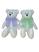 Urso baby branco com laços verde e lilás