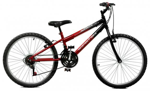 Bicicleta Master Bike Ciclone Plus Aro 24 Rígida 21 Marchas - Preto/vermelho