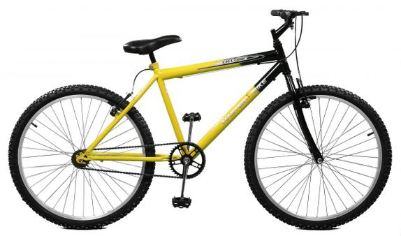 Bicicleta Master Bike Ciclone Plus Aro 26 Rígida 1 Marcha - Amarelo/preto